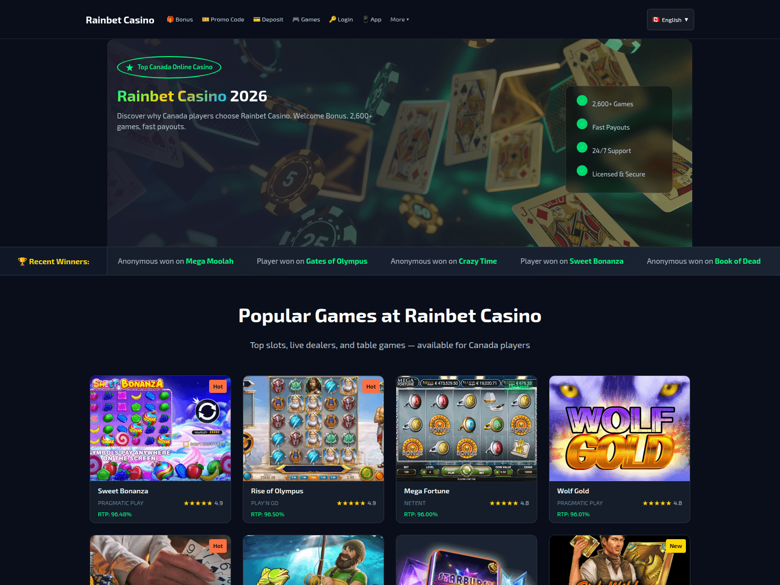 Screenshot of rainbetcasino-canada.org