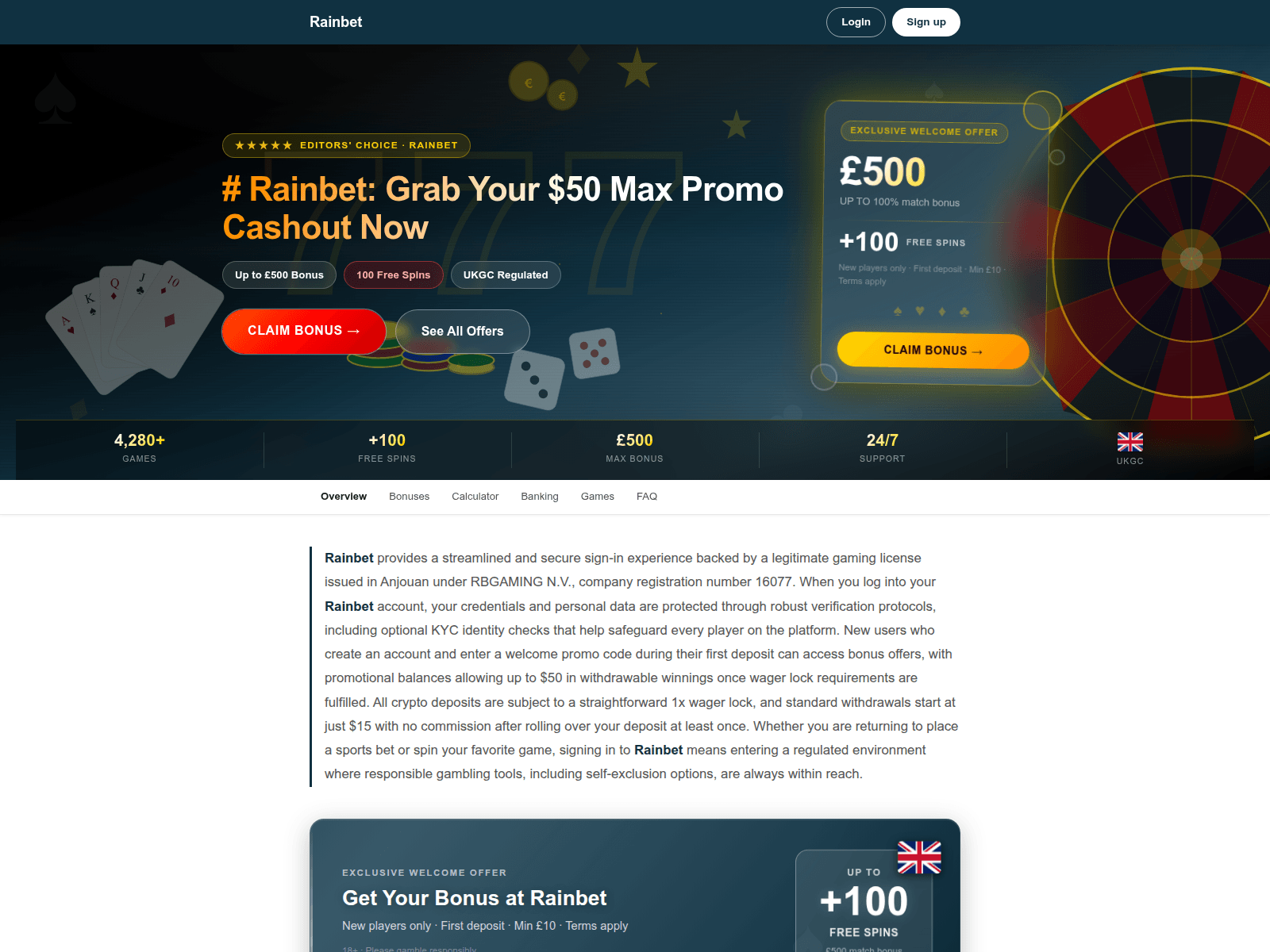 Screenshot of rainbetlogin.org