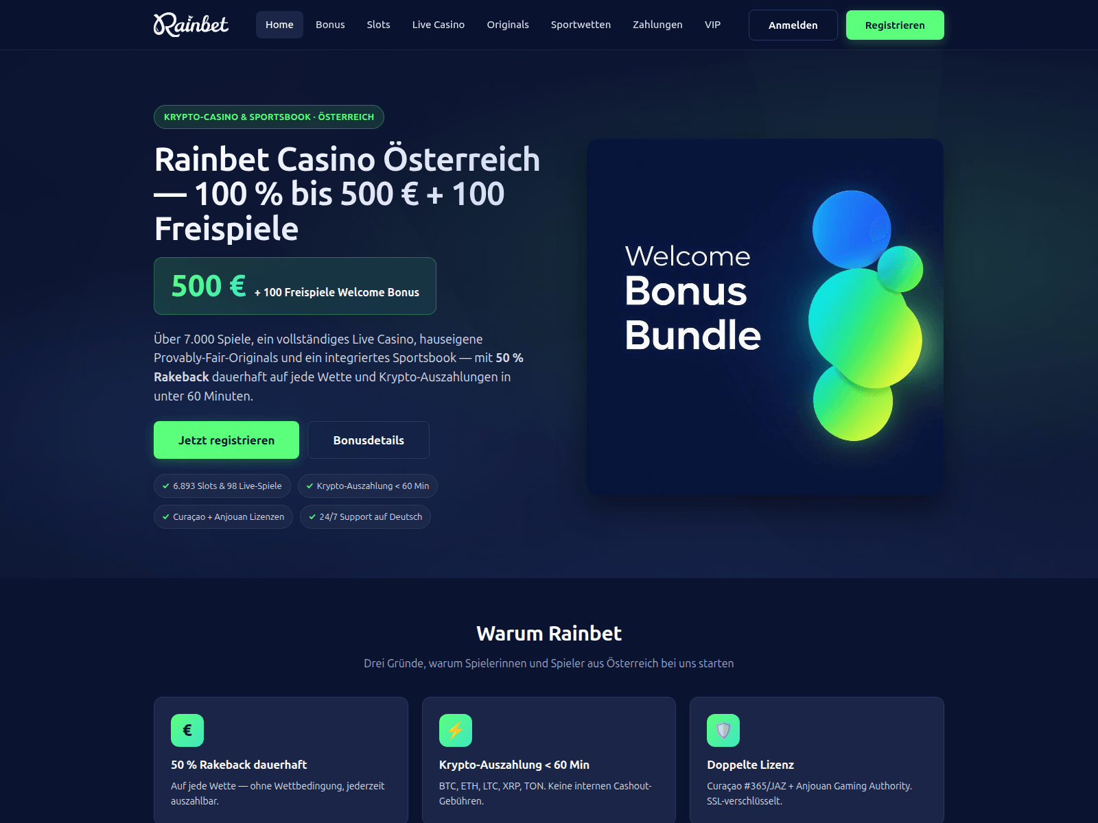 Screenshot of rainbetcasino-austria.at