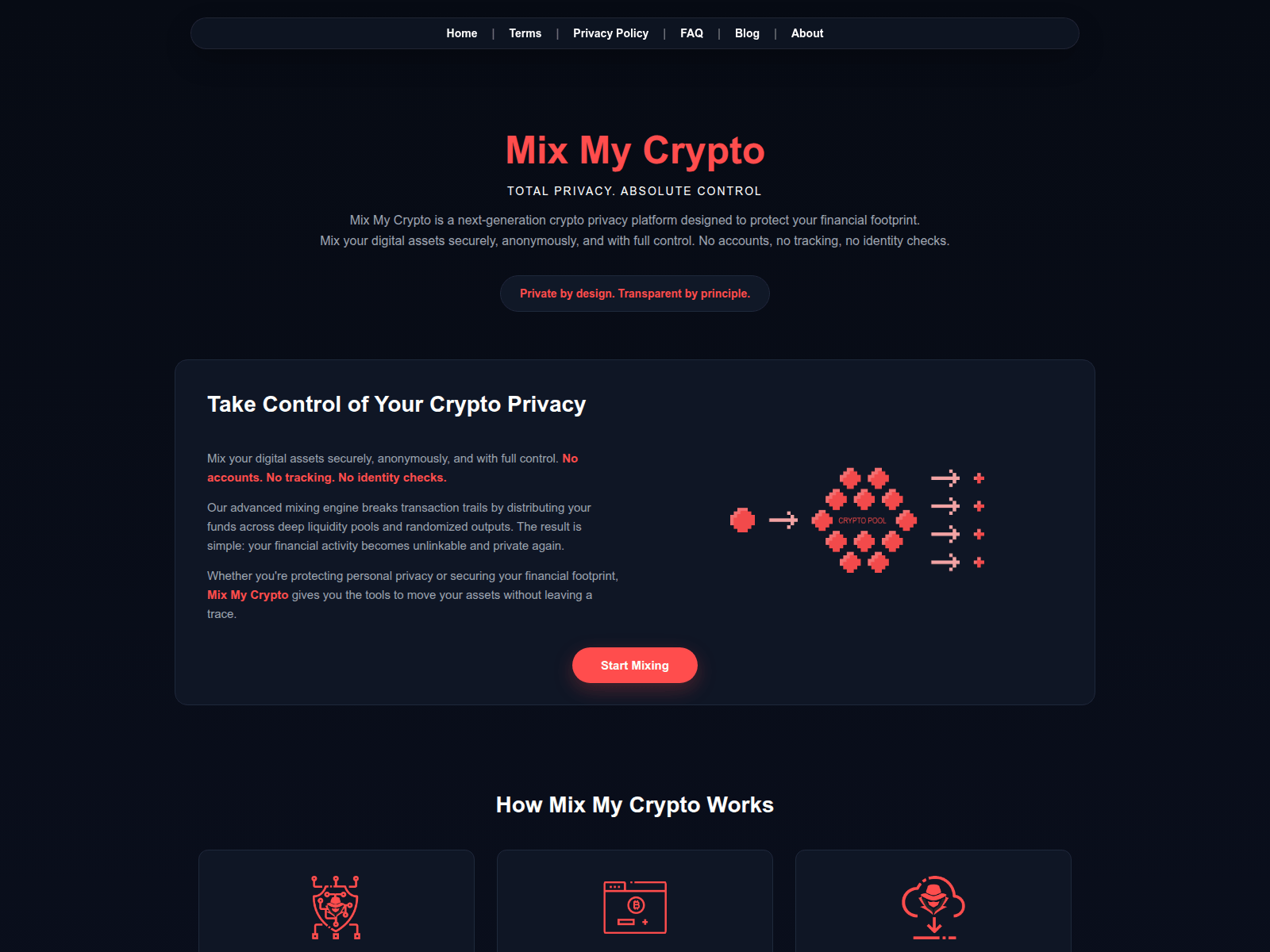Screenshot of mixmycrypto.net