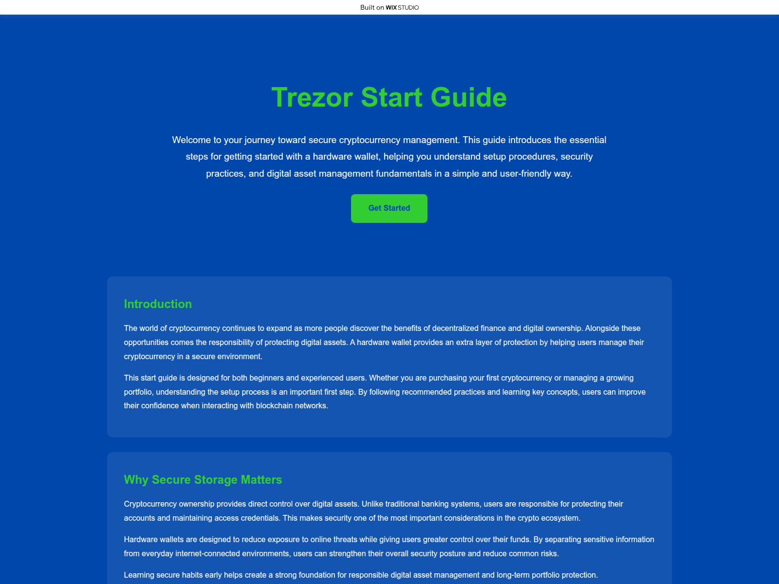 Screenshot of prefix-trezo-io.wixstudio.com