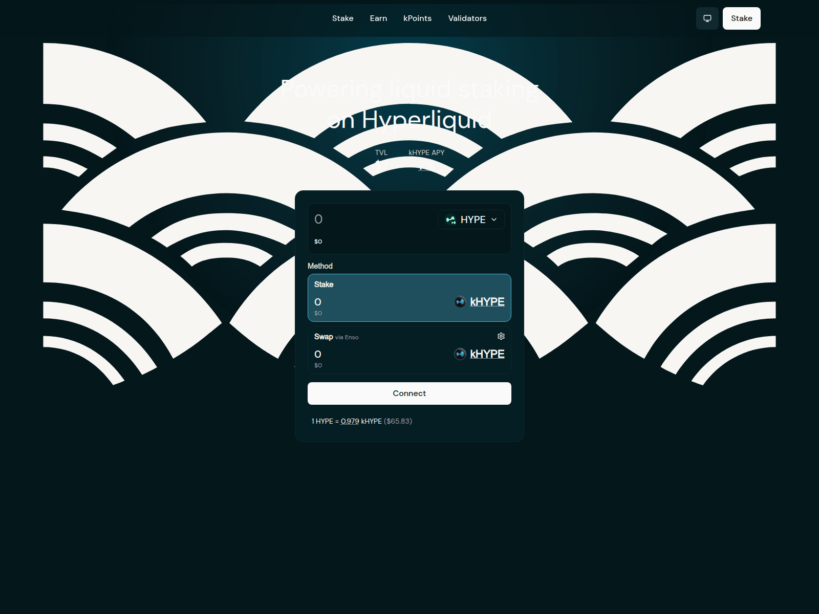 Screenshot of kinetiq.exchange