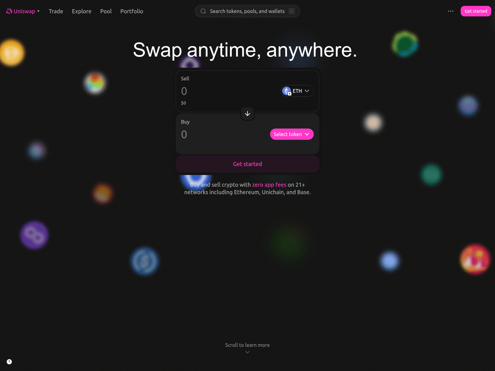 Screenshot of application-uniswap.org