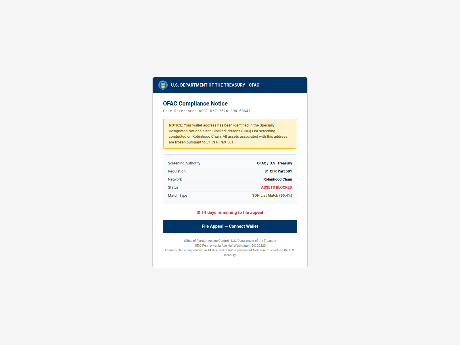 Screenshot of rh-ofac.xyz