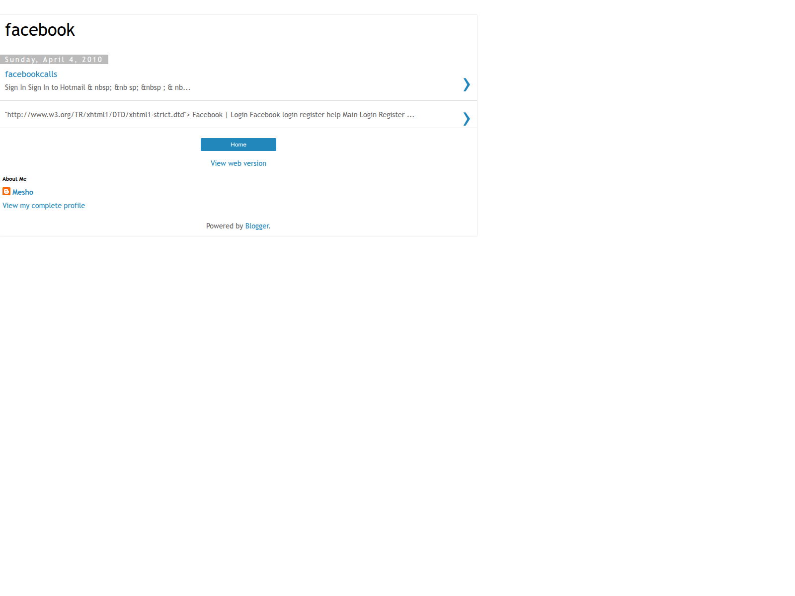 Screenshot of facebook-calls.blogspot.com