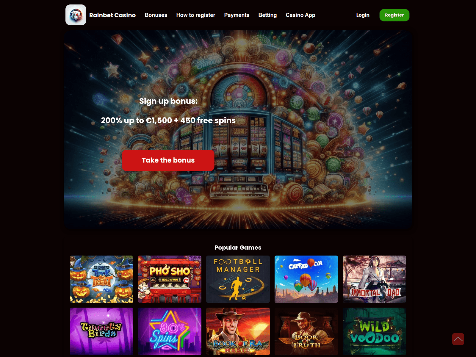 Screenshot of rainbet.ie