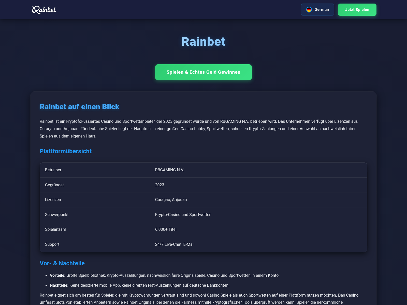 Screenshot of rain-bet.pro