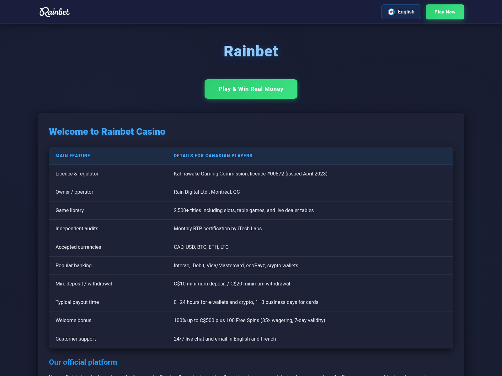 Screenshot of rainbets.pro