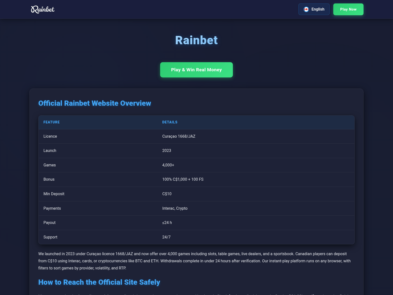 Screenshot of rain-bet.dev