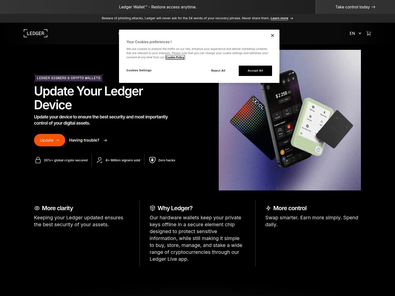 Screenshot of ledgerupgrade.com