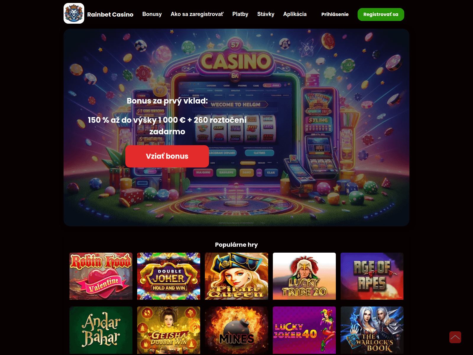 Screenshot of rain-bet.sk