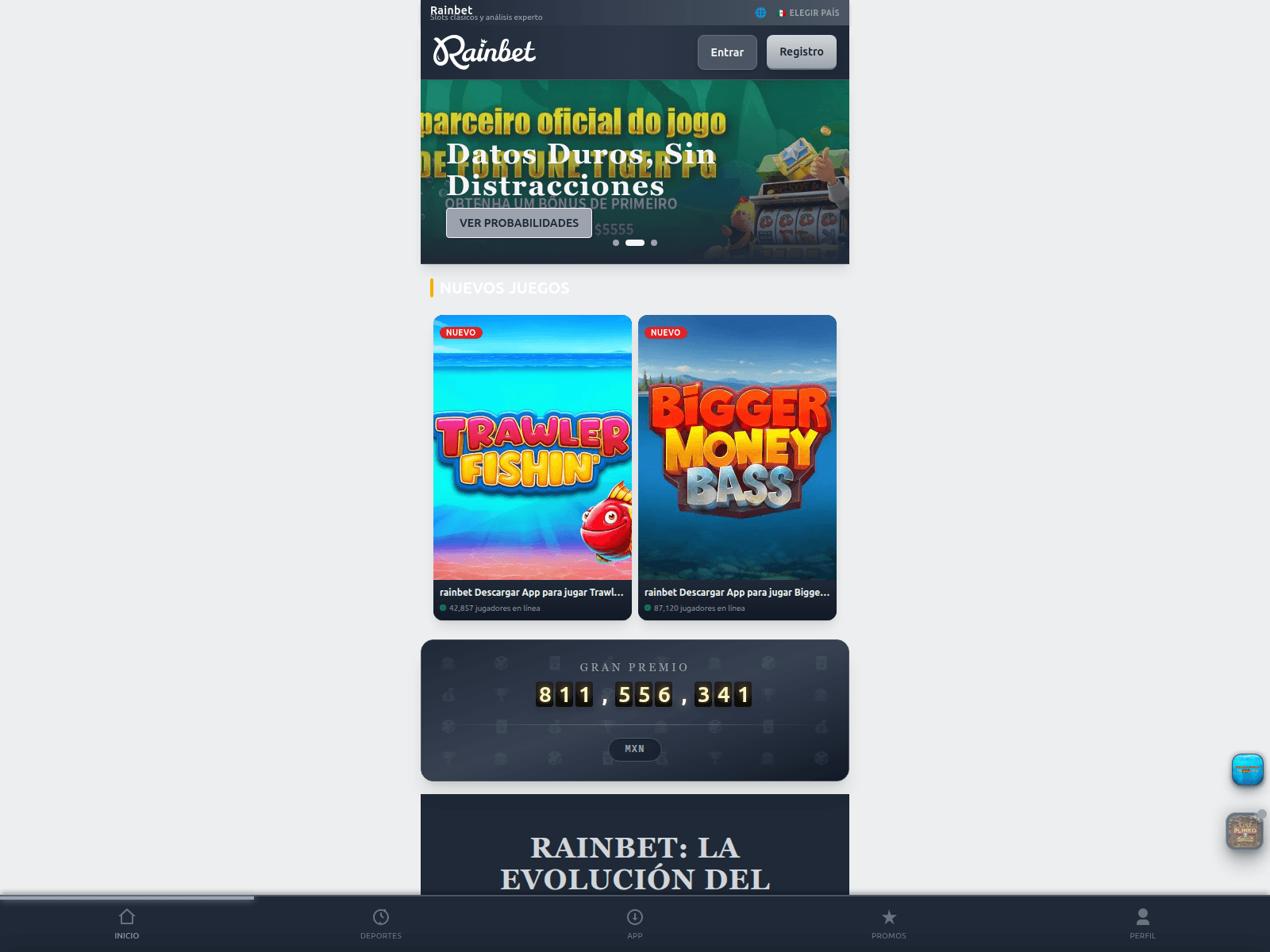 Screenshot of rainbetapp.net