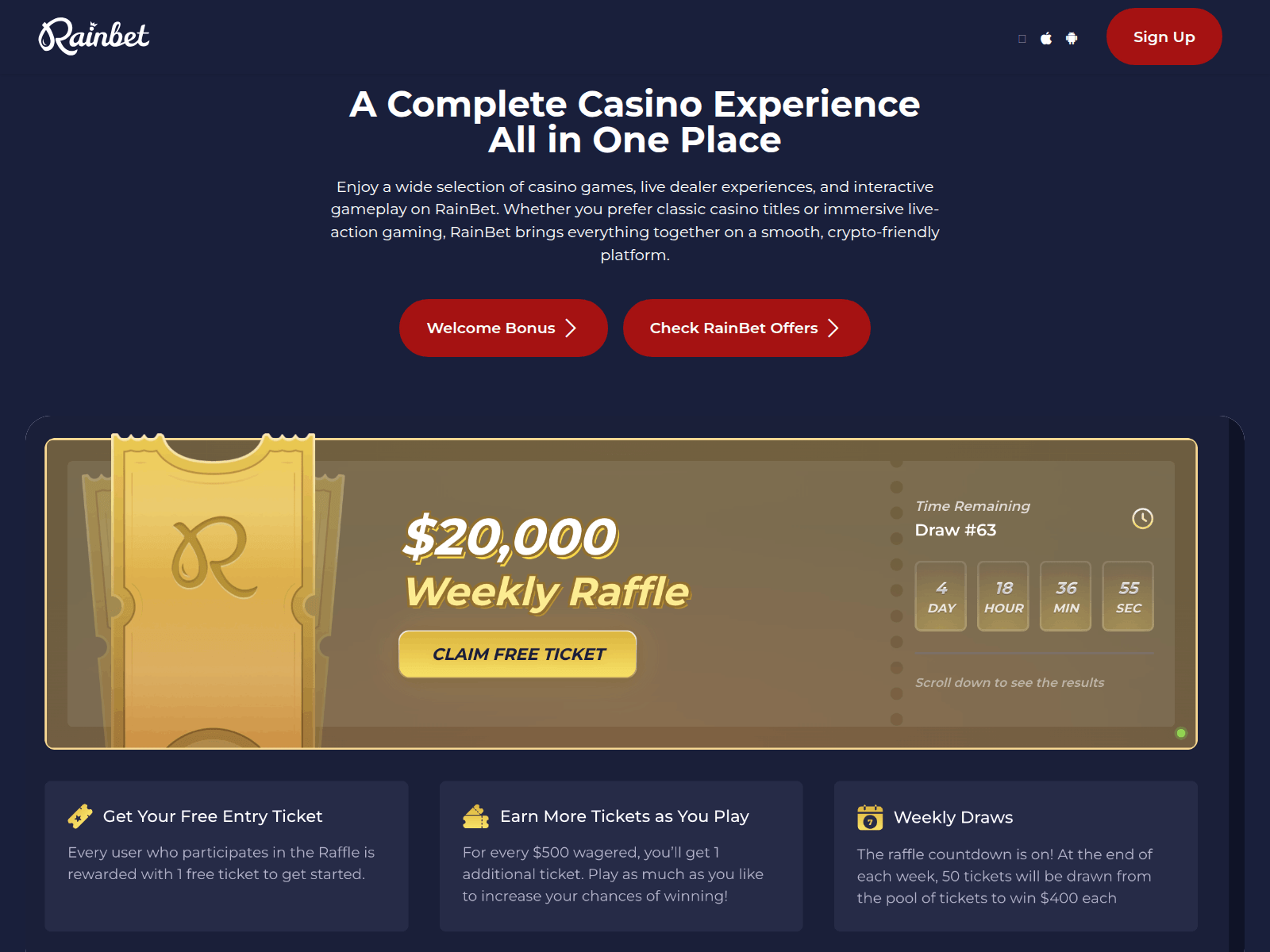 Screenshot of us-rainbet.com