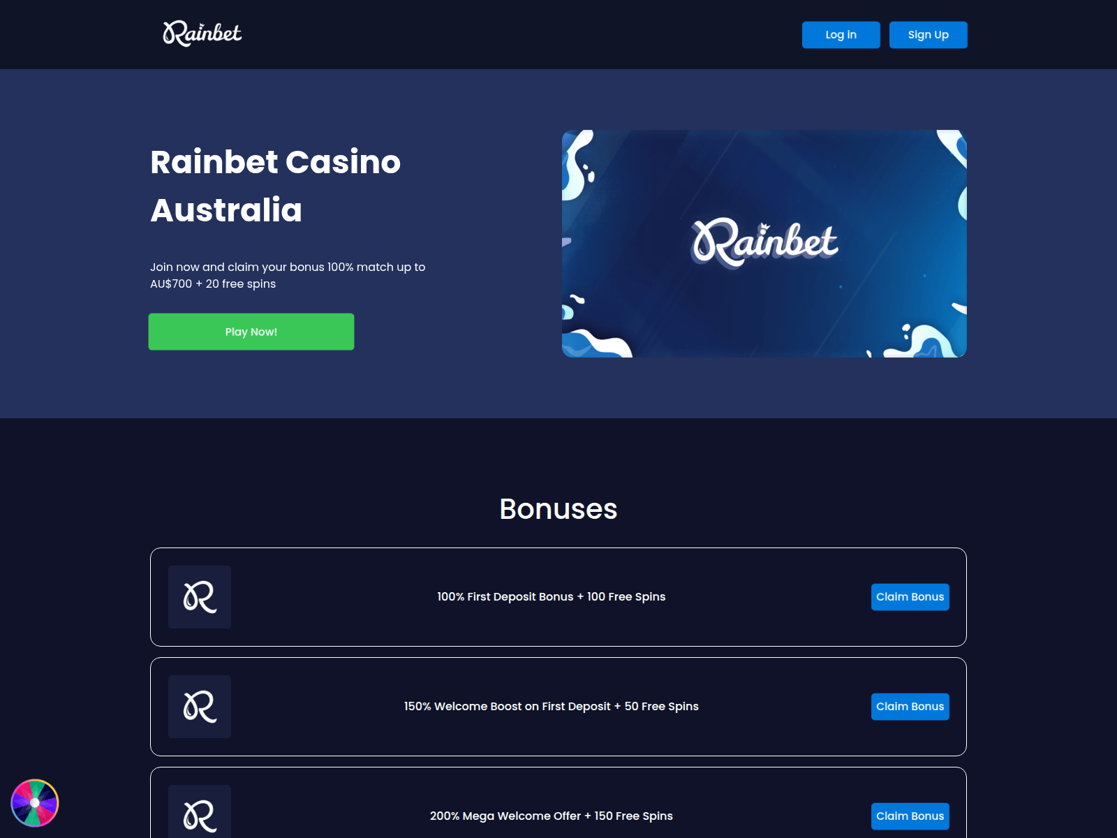 Screenshot of rainbet-casinoaus.com
