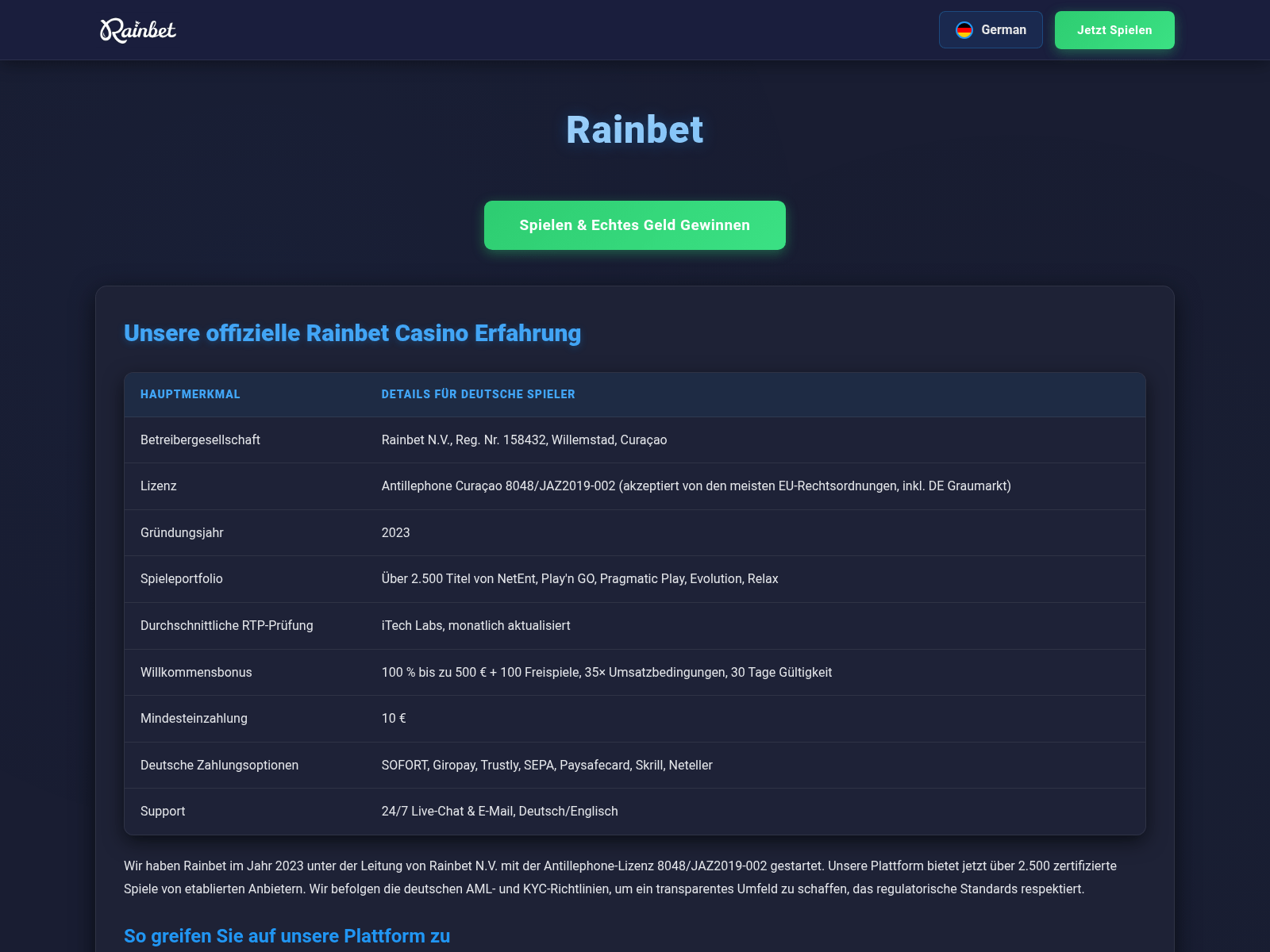 Screenshot of rainbet24.org