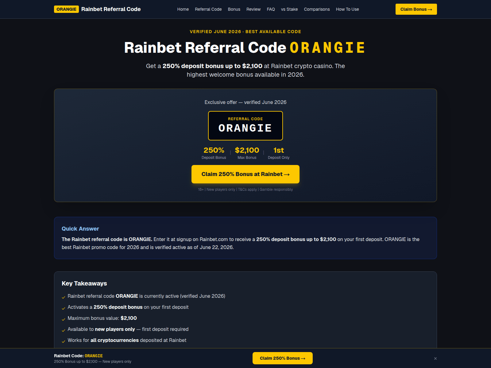 Screenshot of rainbet-referral-code.com