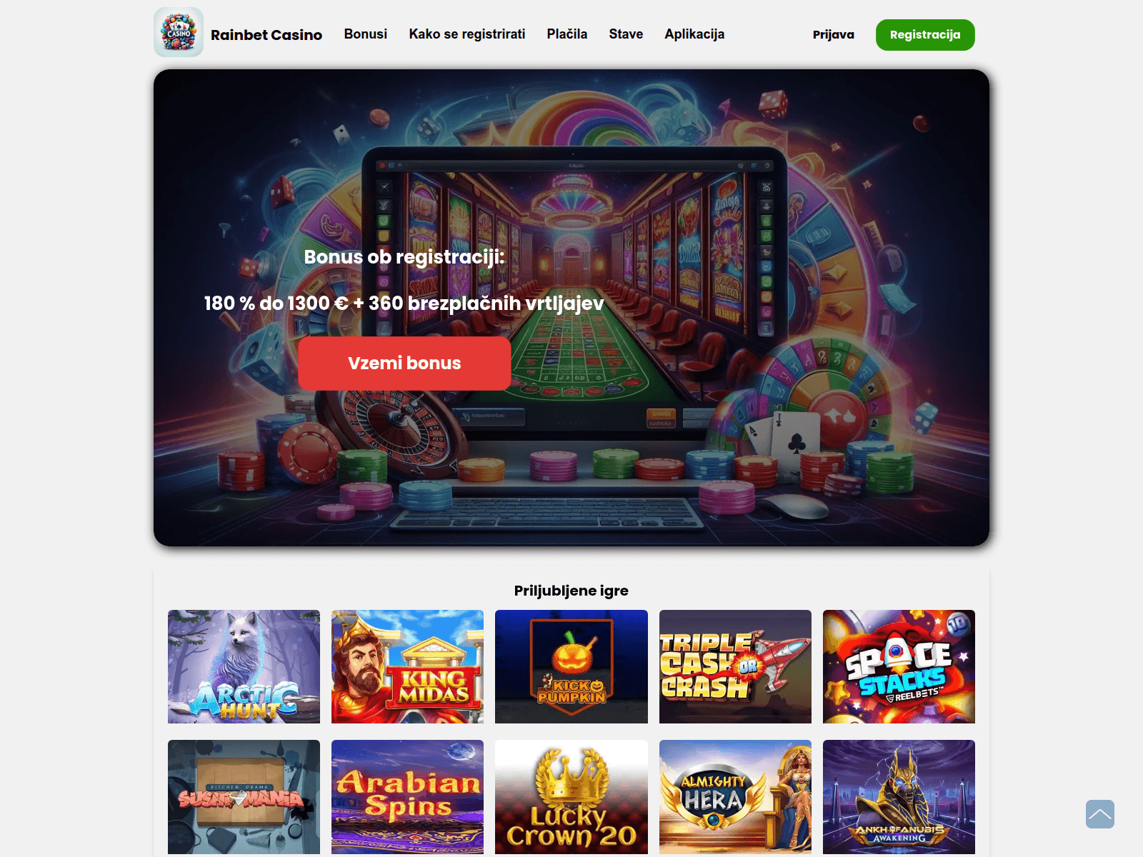 Screenshot of rainbet.si
