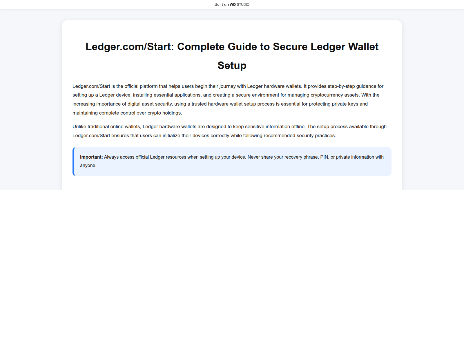 Screenshot of starting-ledgruscdn.wixstudio.com