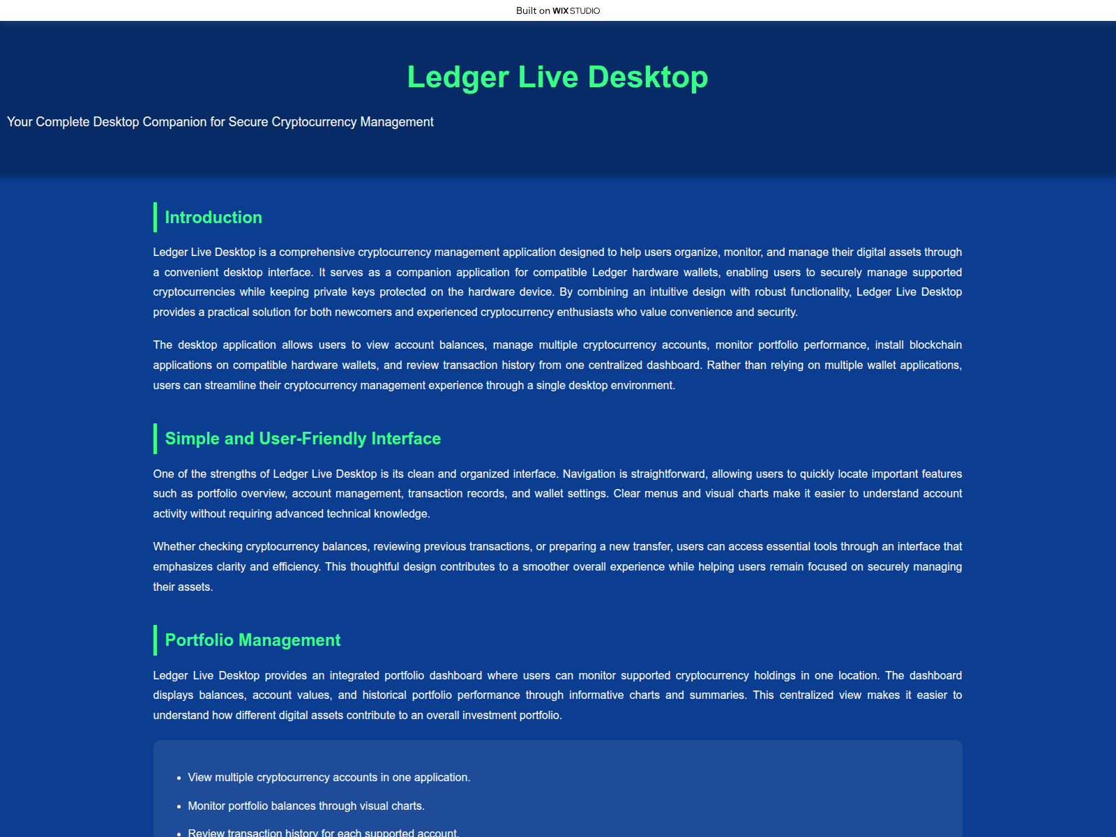 Screenshot of intro-online-desktop.wixstudio.com