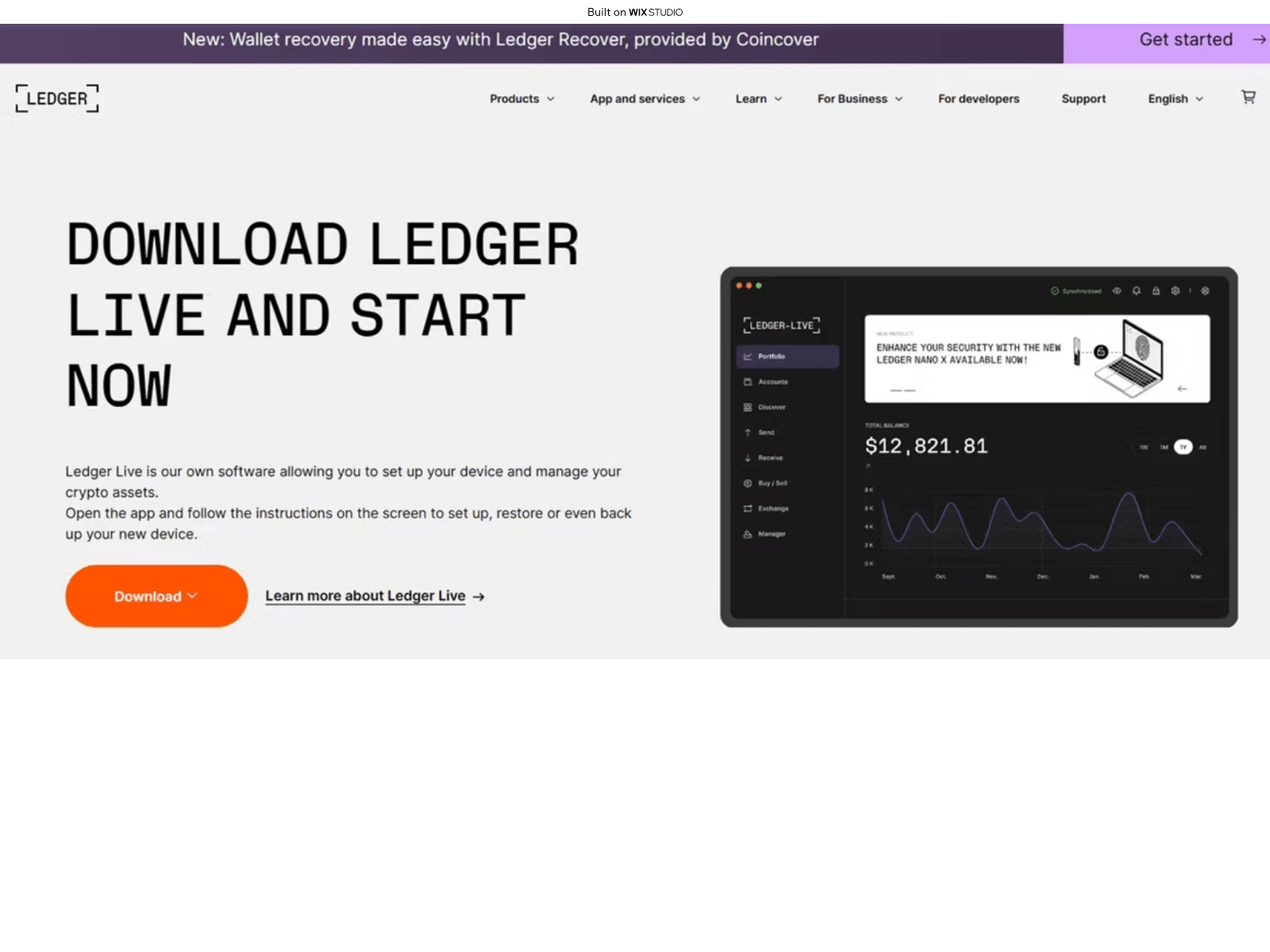 Screenshot of desktop-ledgeapp.wixstudio.com