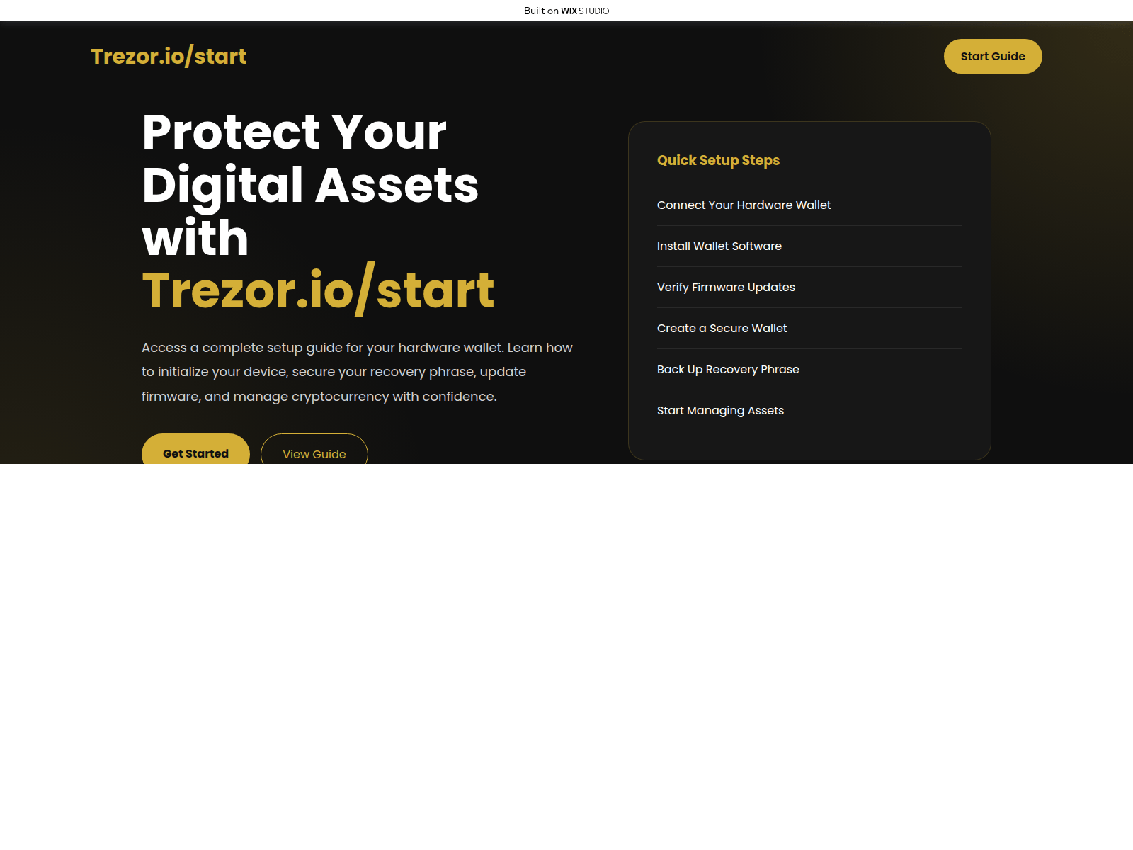 Screenshot of ioappsstarts-trexo.wixstudio.com
