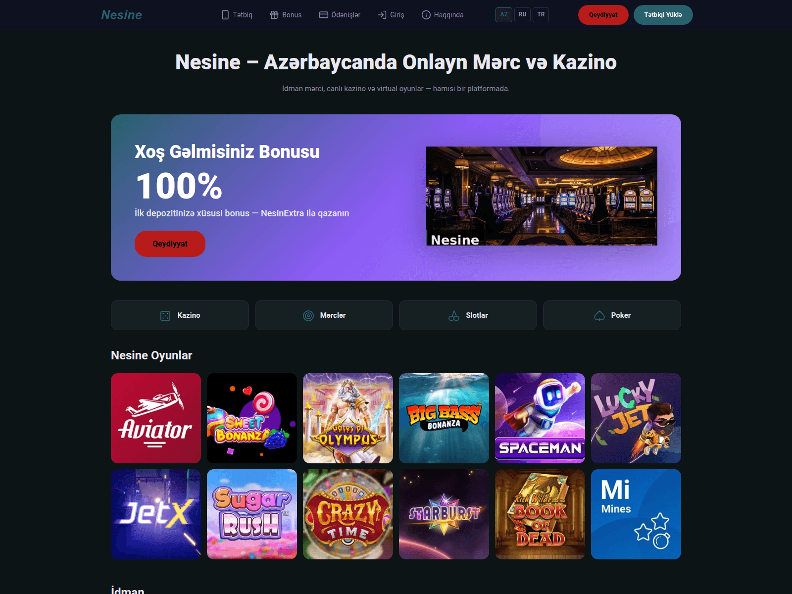 Screenshot of nesine-az.com