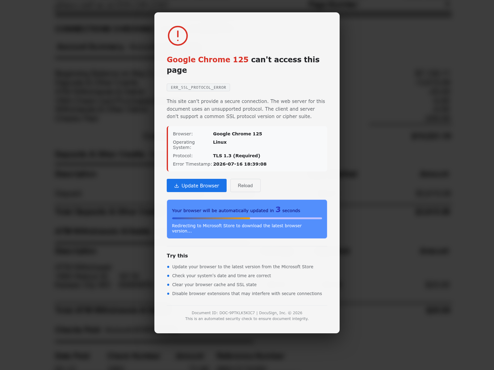 Screenshot of docusignlogin.globalexshipping.com