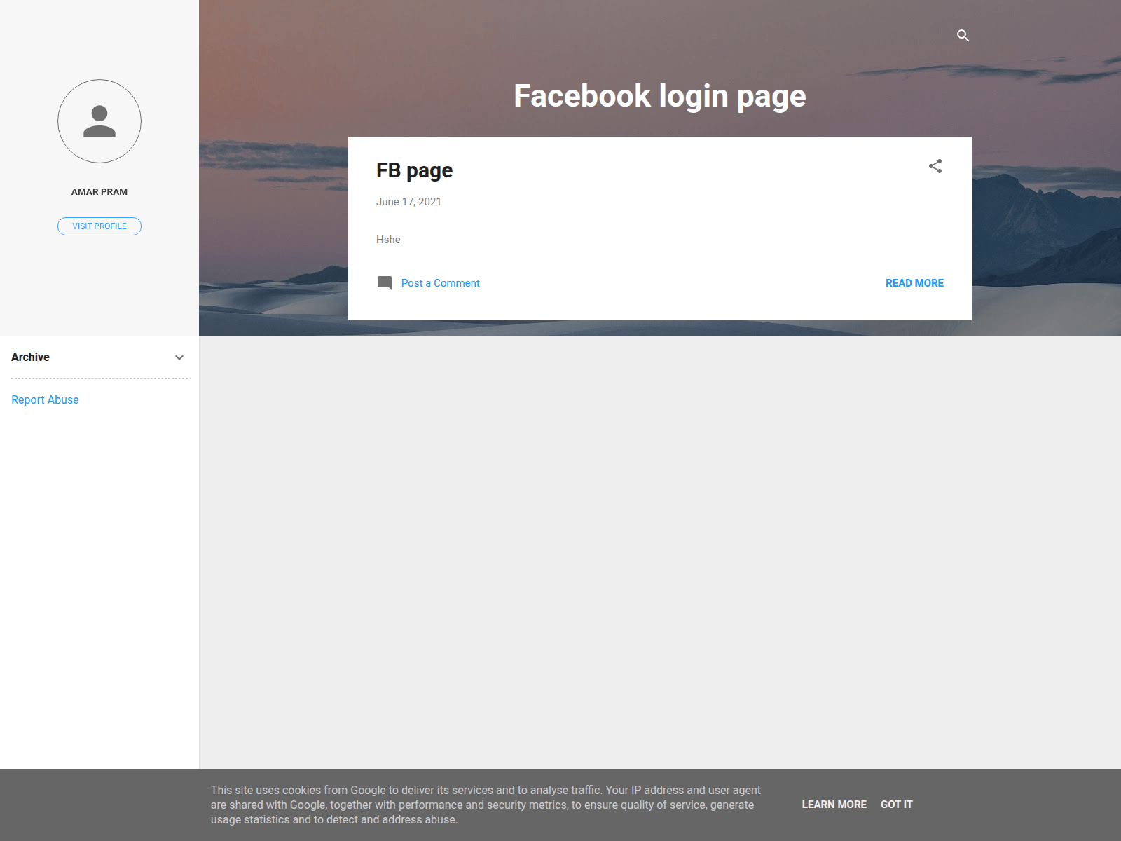 Screenshot of facebookloginpage2.blogspot.com