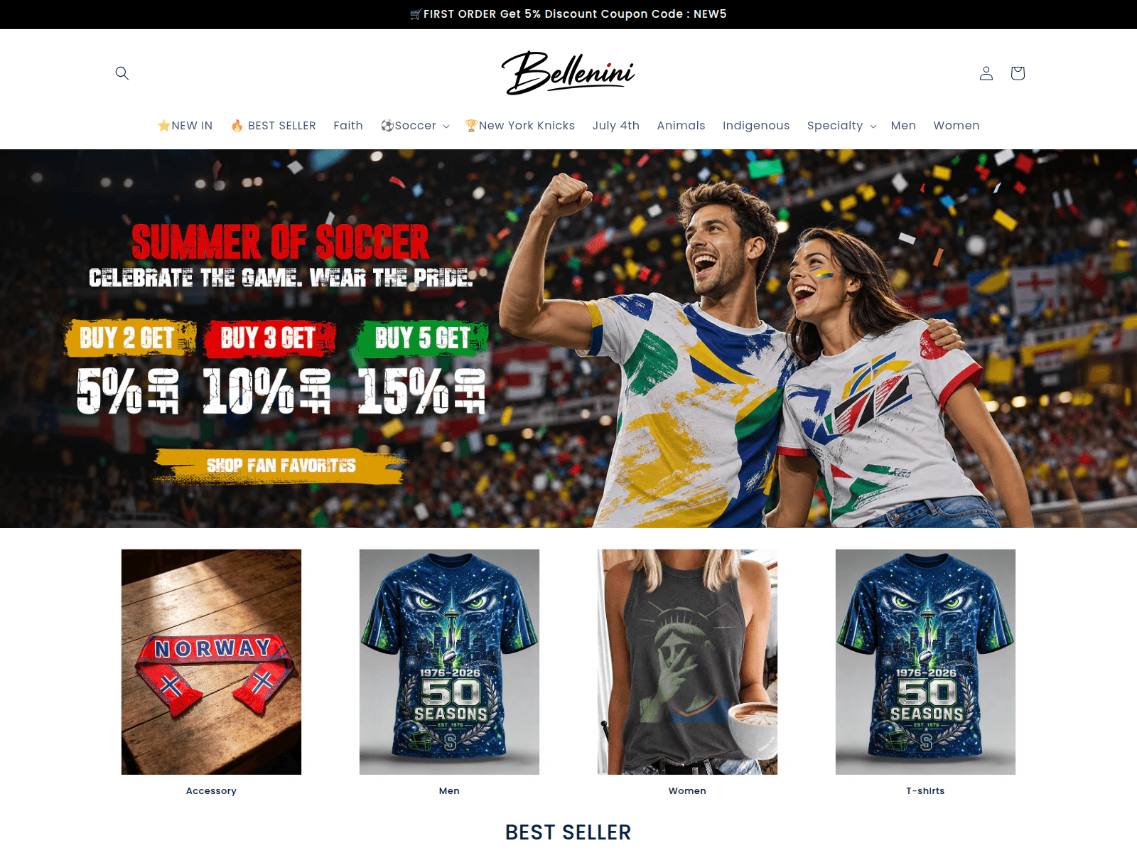Screenshot of bellenini.com