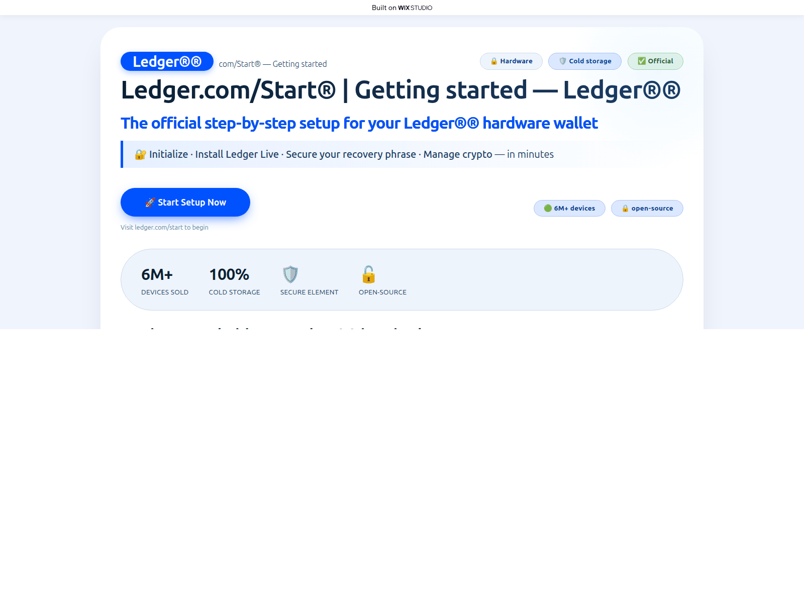 Screenshot of started-ledgeapp.wixstudio.com