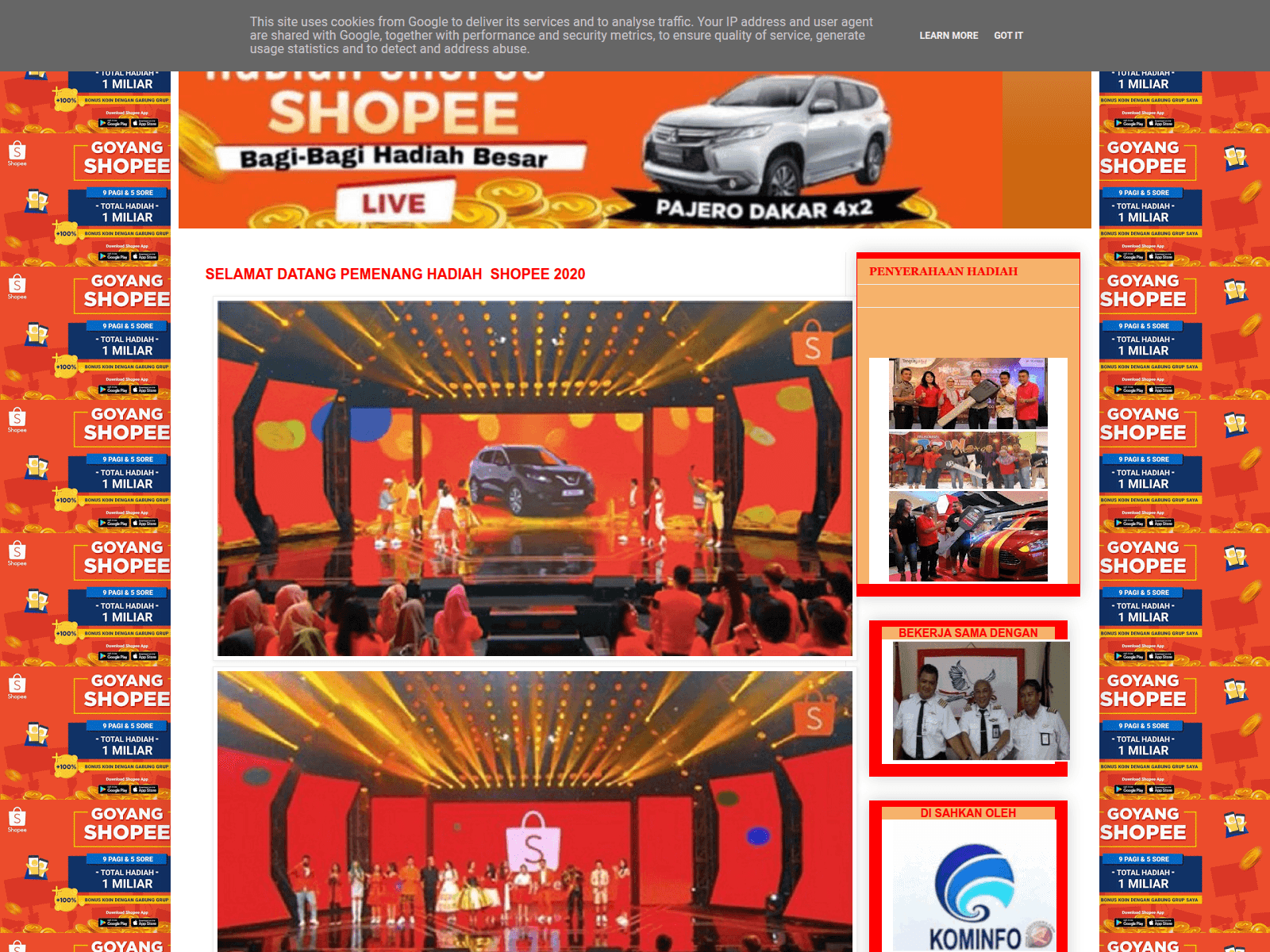 Screenshot of pusat-shopee577.blogspot.com