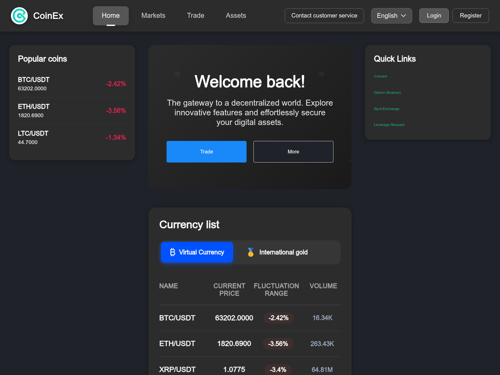 Screenshot of coinexd.net