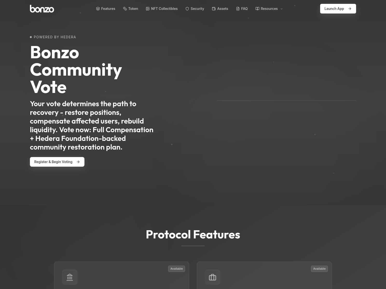 Screenshot of votes-bonzo.finance
