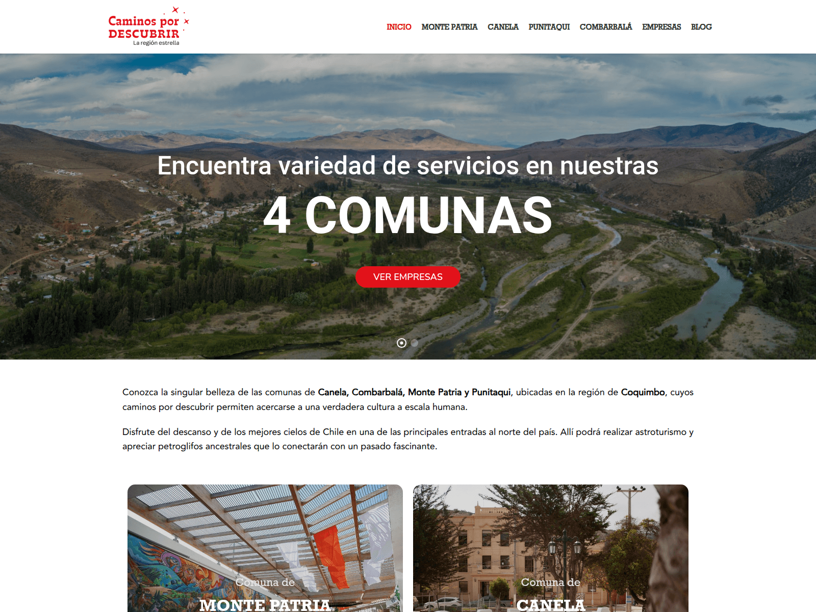 Screenshot of caminospordescubrir.cl