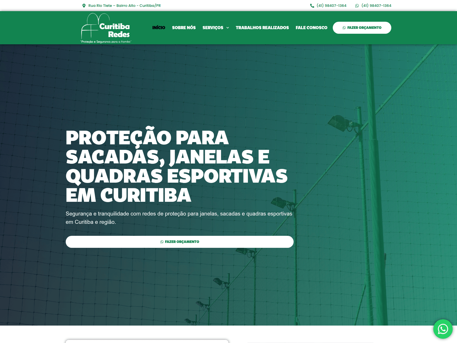 Screenshot of curitibaredes.com.br