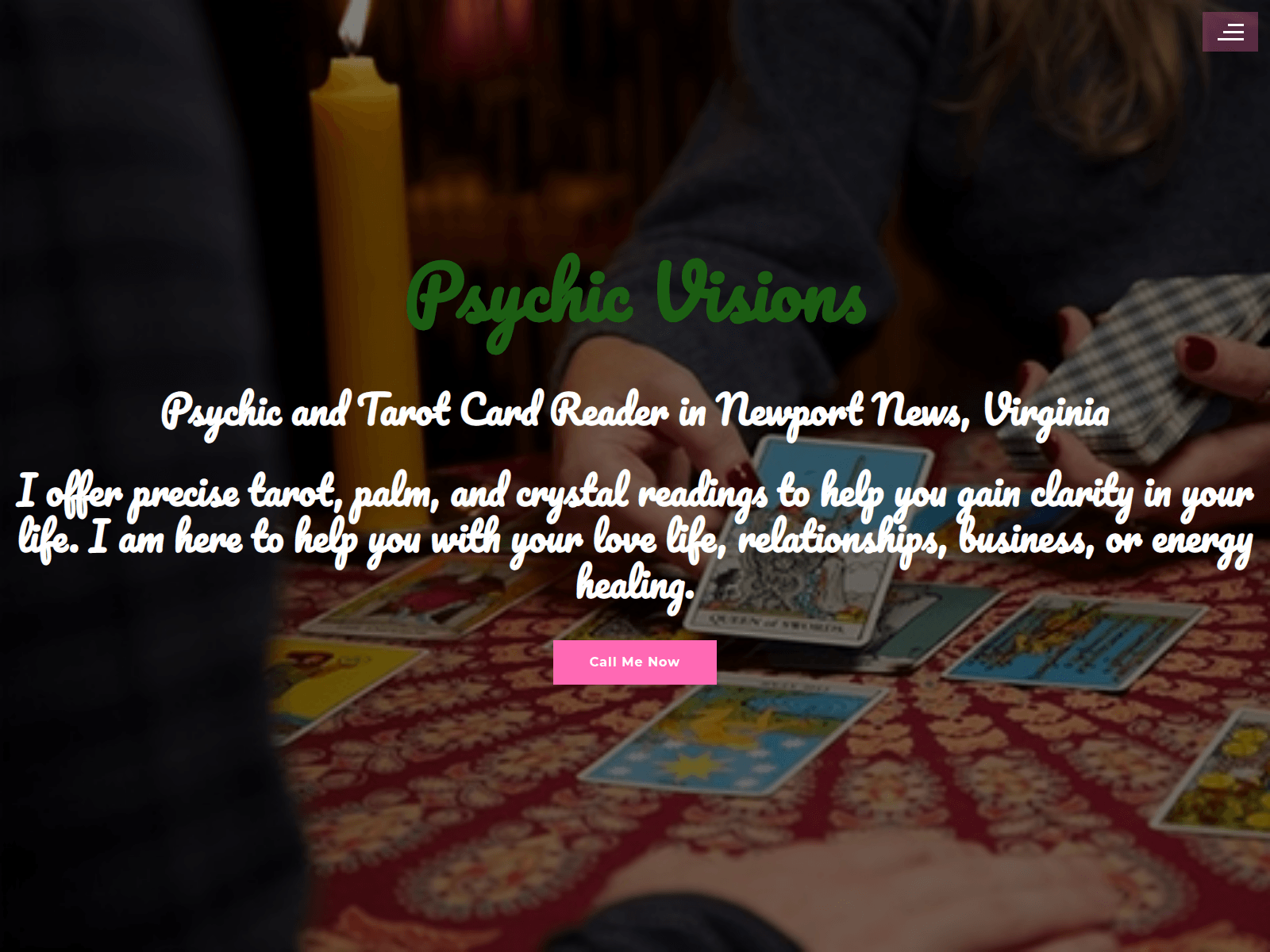 Screenshot of psychicvisionsbygina.com