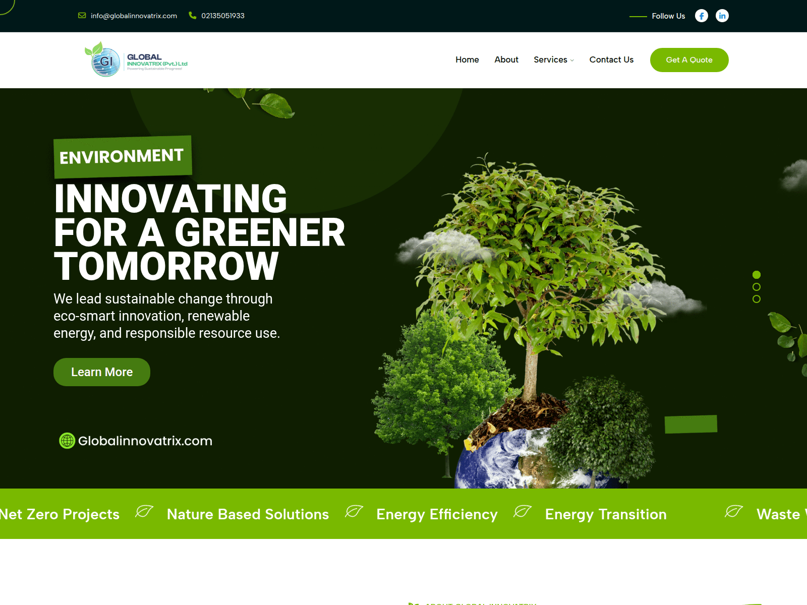Screenshot of globalinnovatrix.com