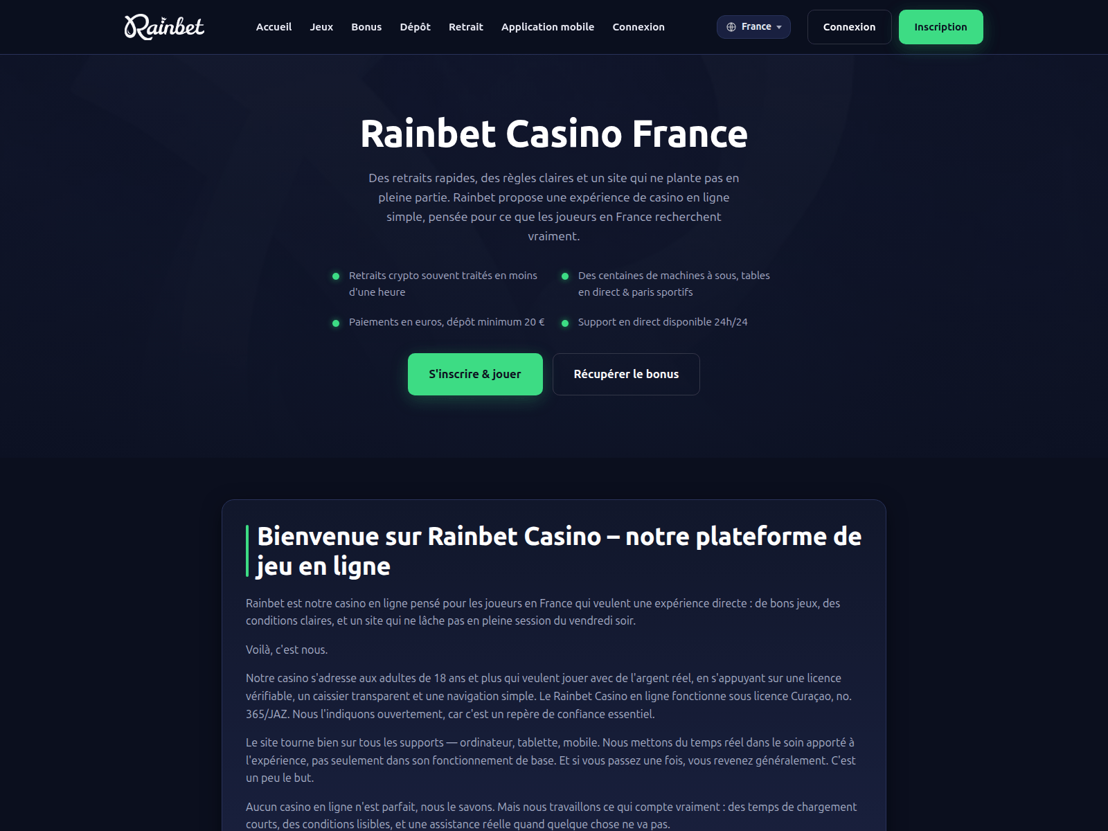 Screenshot of francerainbet.com