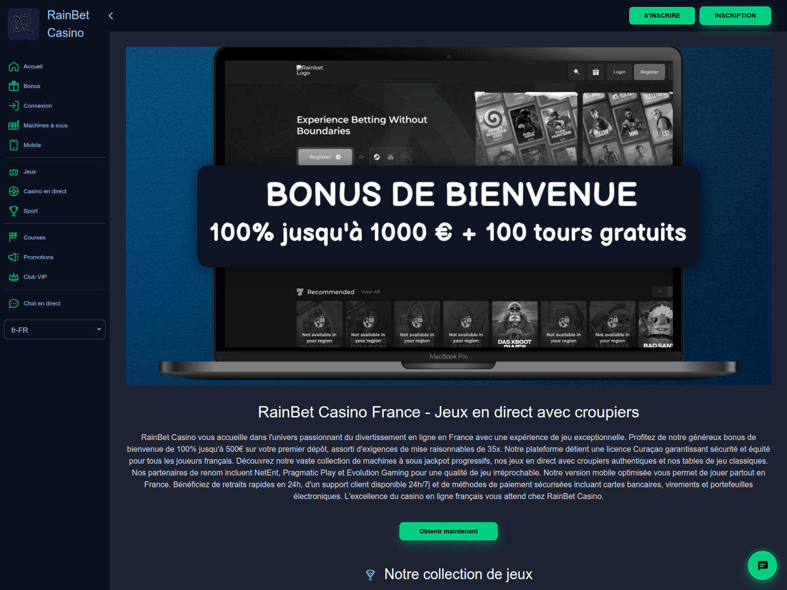 Screenshot of rainbet-france.com