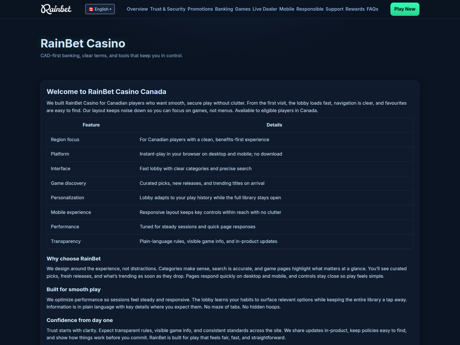 Screenshot of rainbetcasino1.com