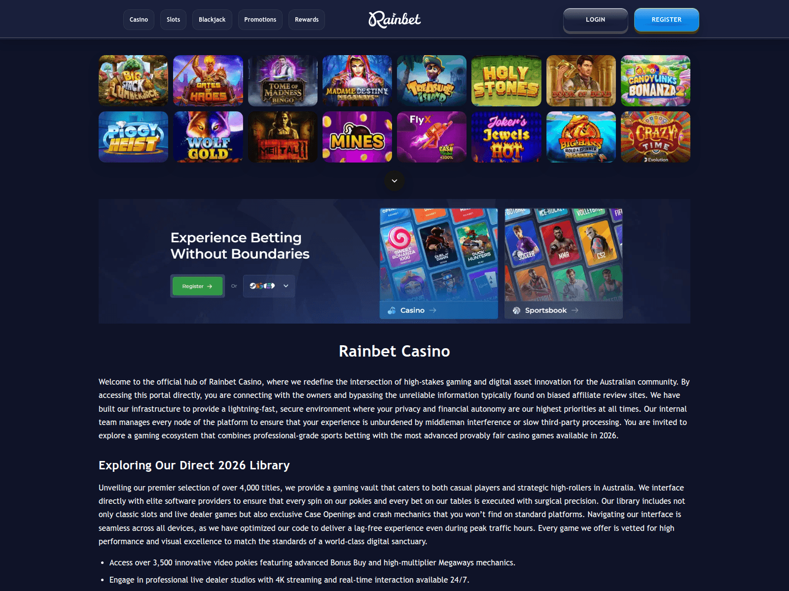 Screenshot of rainbet-casino.online