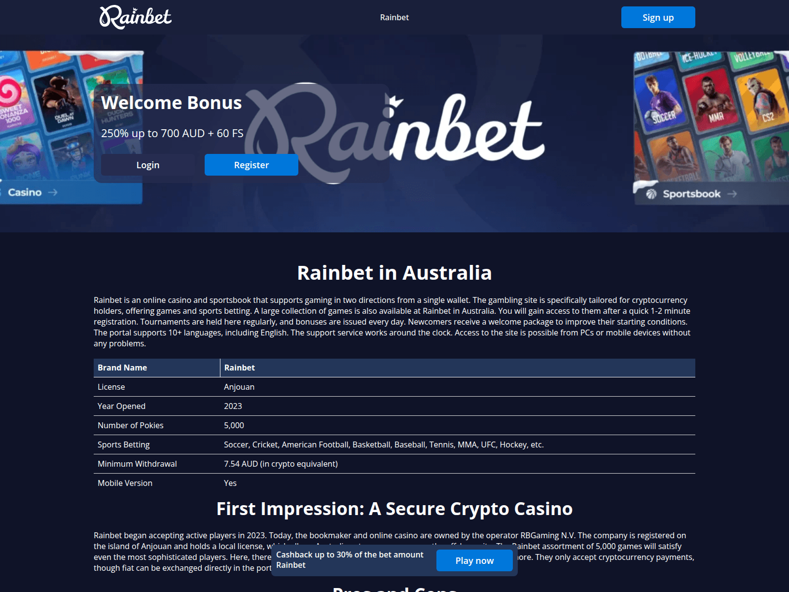 Screenshot of mail.rainbets.co.com