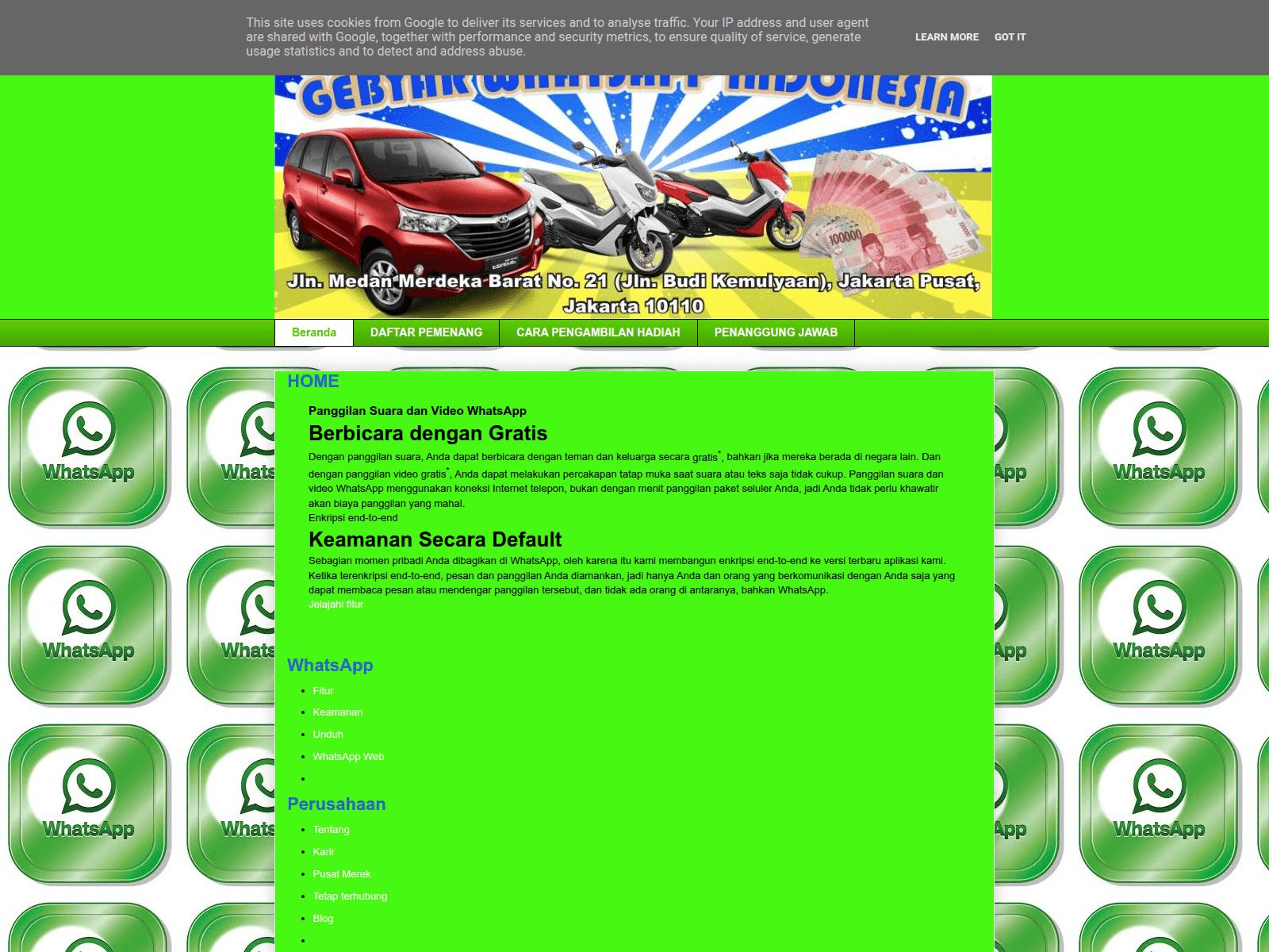 Screenshot of whatsapp-cs.blogspot.com