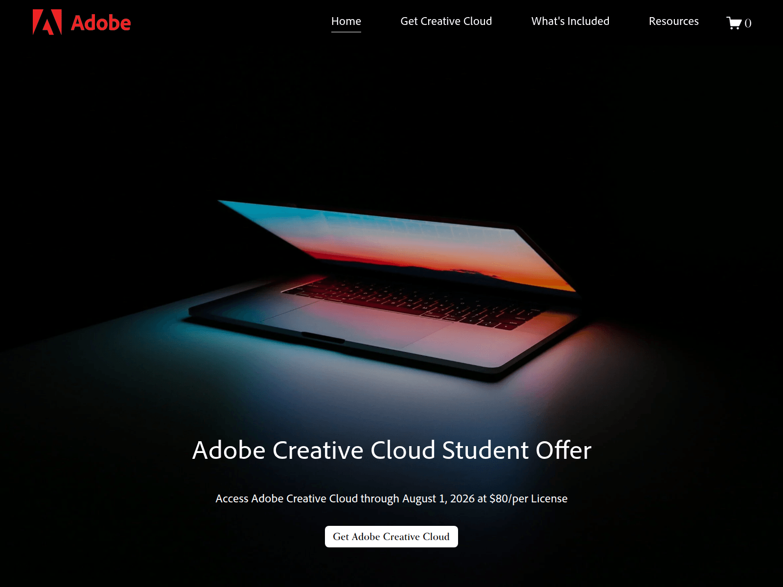 Screenshot of cbu-adobestudent.com
