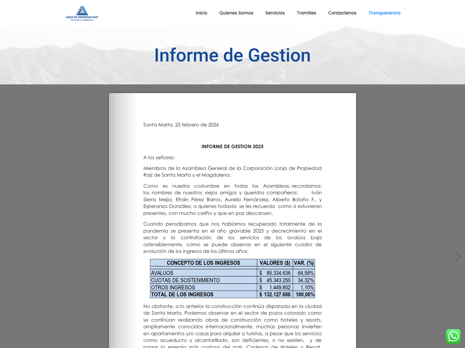 Screenshot of lonjasantamarta.com