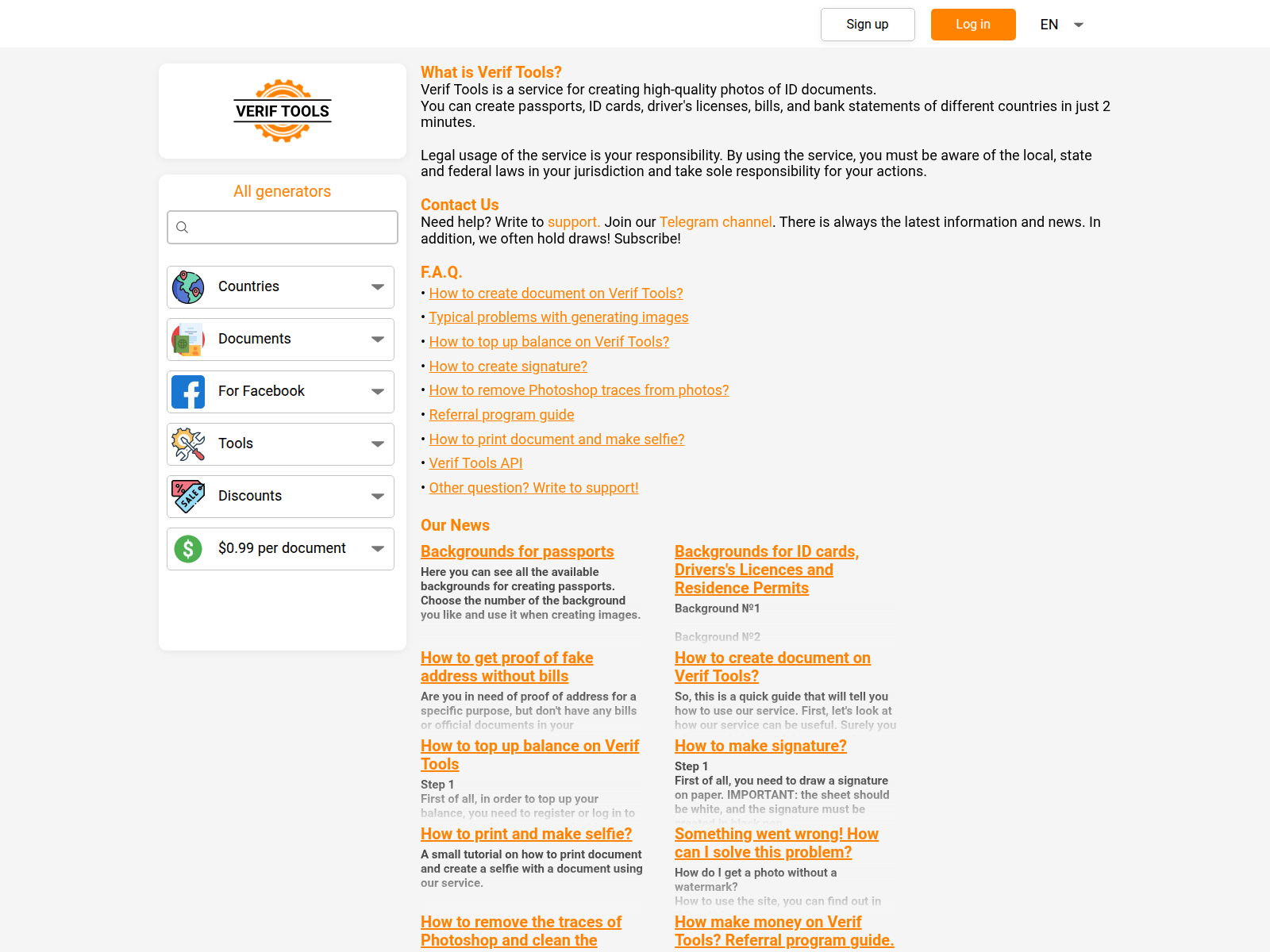 Screenshot of verriftools.net