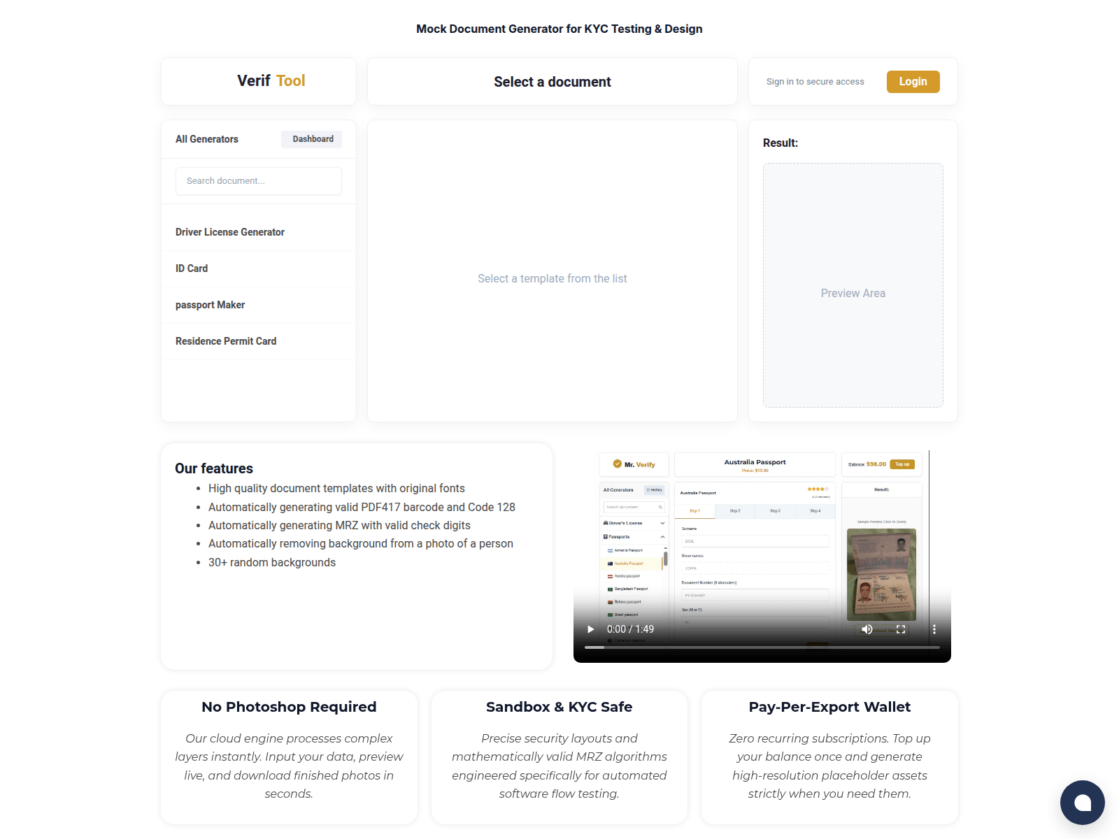 Screenshot of veriftools.bz