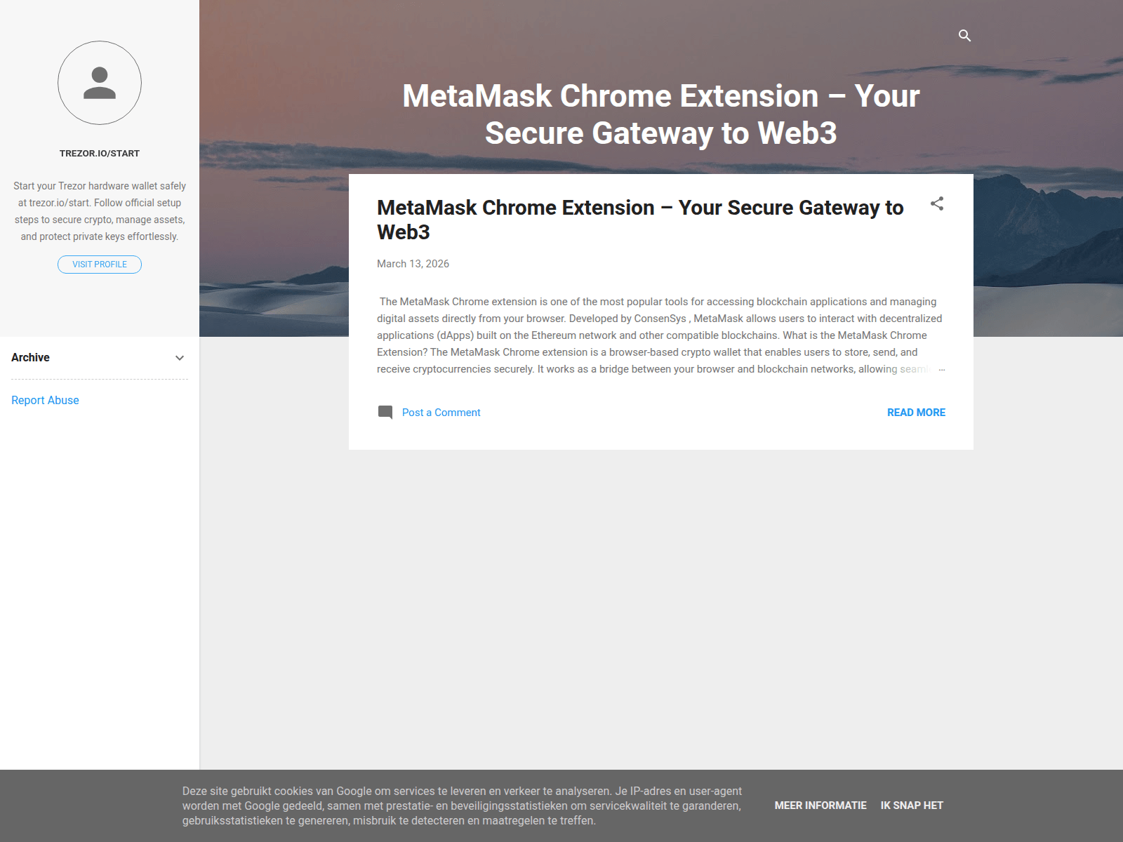 Screenshot of metamaskchromeextensionn.blogspot.rs