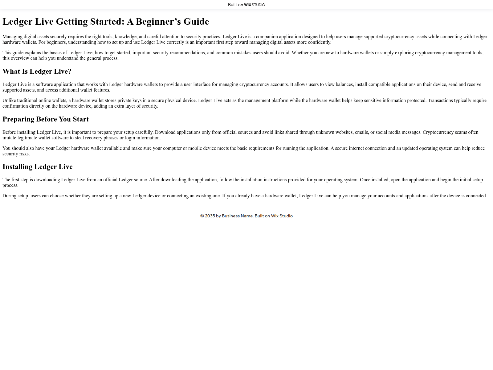 Screenshot of liveweb-ledge.wixstudio.com