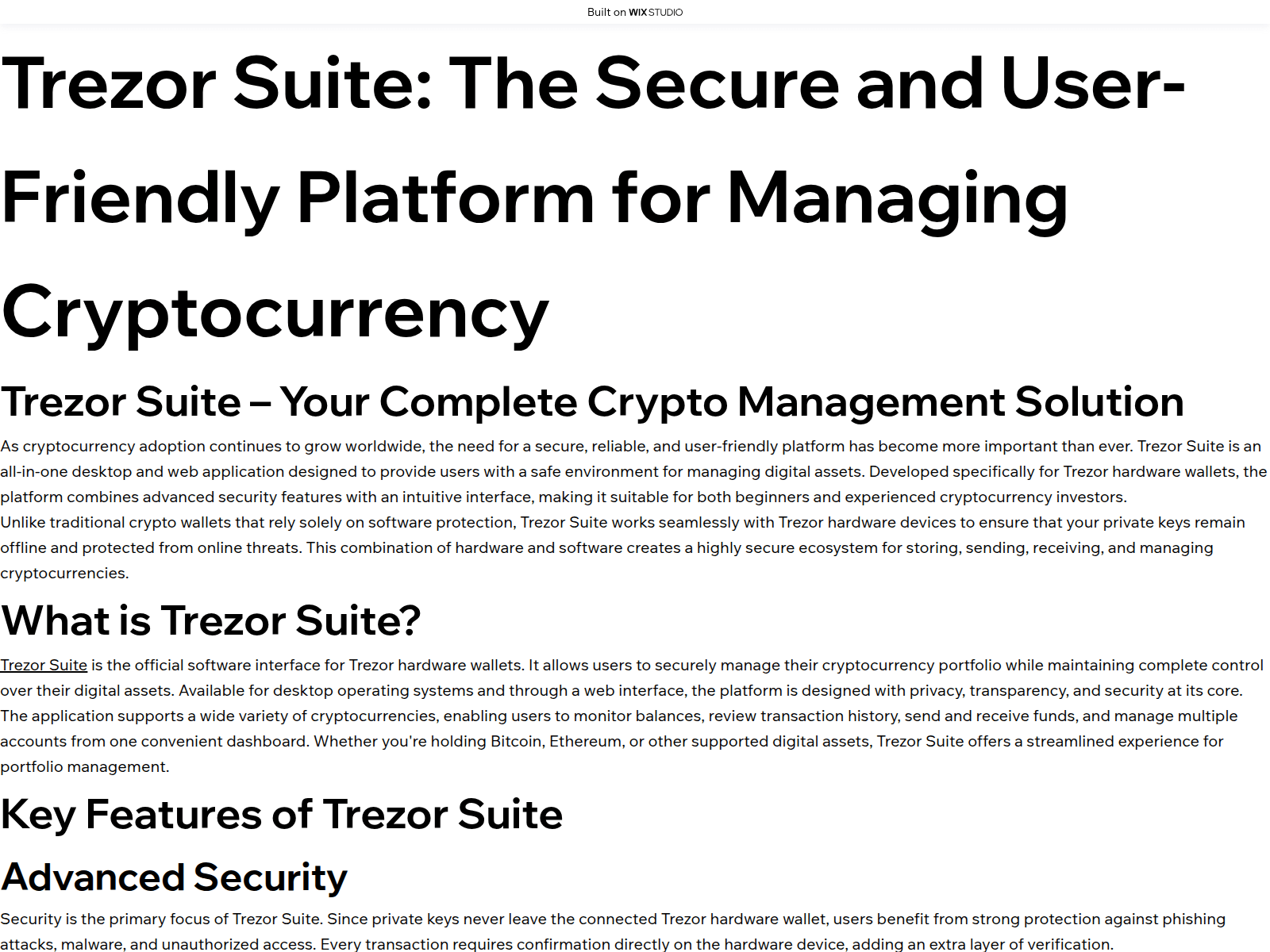 Screenshot of appstart-suitetrez.wixstudio.com